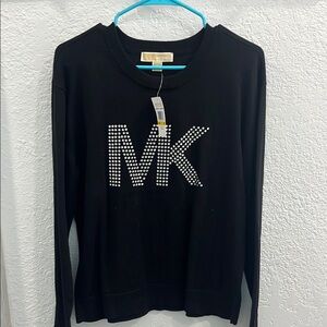 Michael Kors Black Sweater with Studded Logo